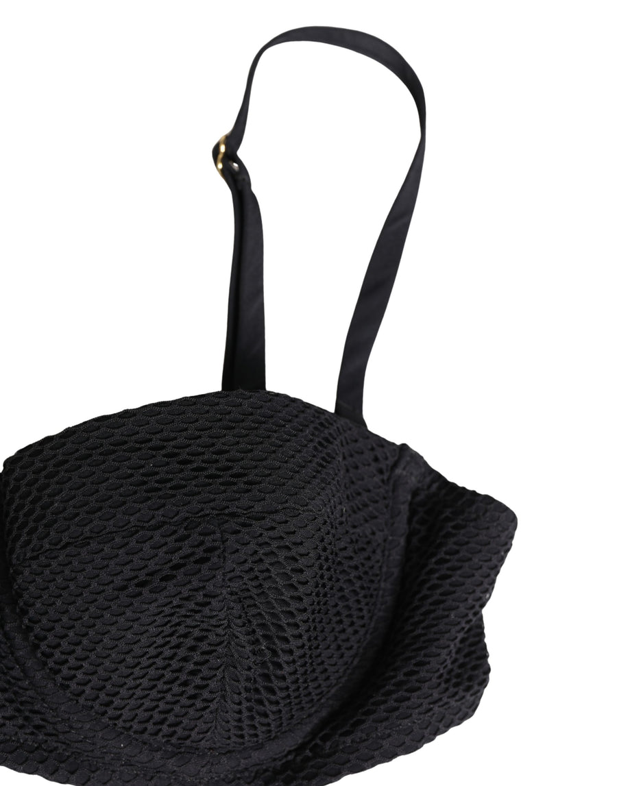 Dolce & Gabbana 92% Nylon balconnet bra in black
