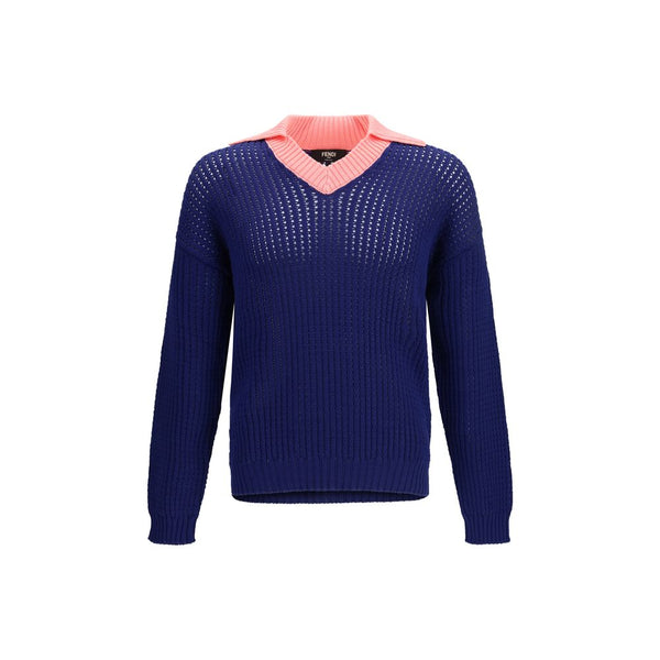 Fendi 100% Cotton sweater in navy