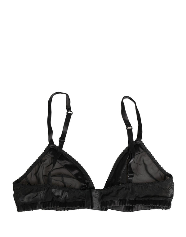 Dolce & Gabbana 18% Elastane 72% Nylon 10% Silk soft cup bra in black