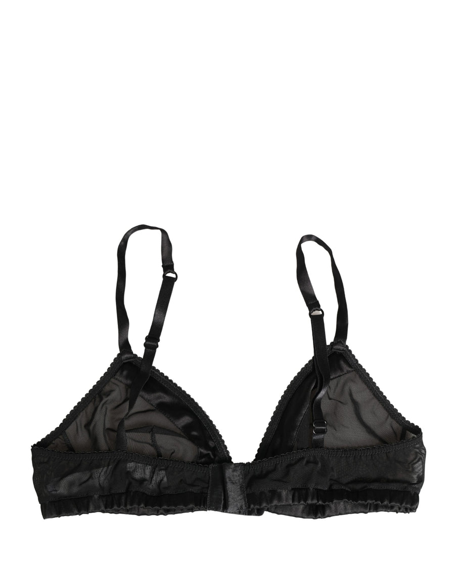 Dolce & Gabbana 18% Elastane 72% Nylon 10% Silk soft cup bra in black