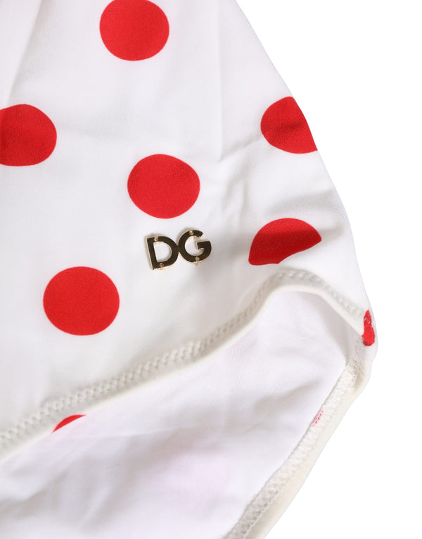Dolce & Gabbana 25% Elastane 75% Nylon; Lining: 20% Elastane 80% Nylon one-piece swimsuit in white