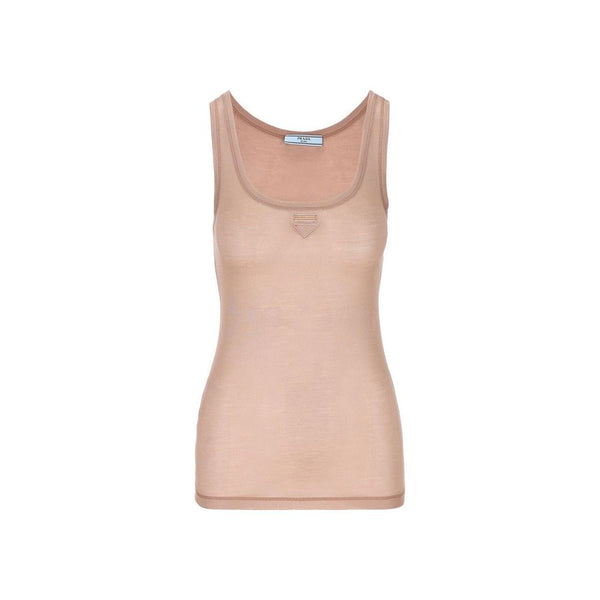 Prada 100% Silk tank top in beige