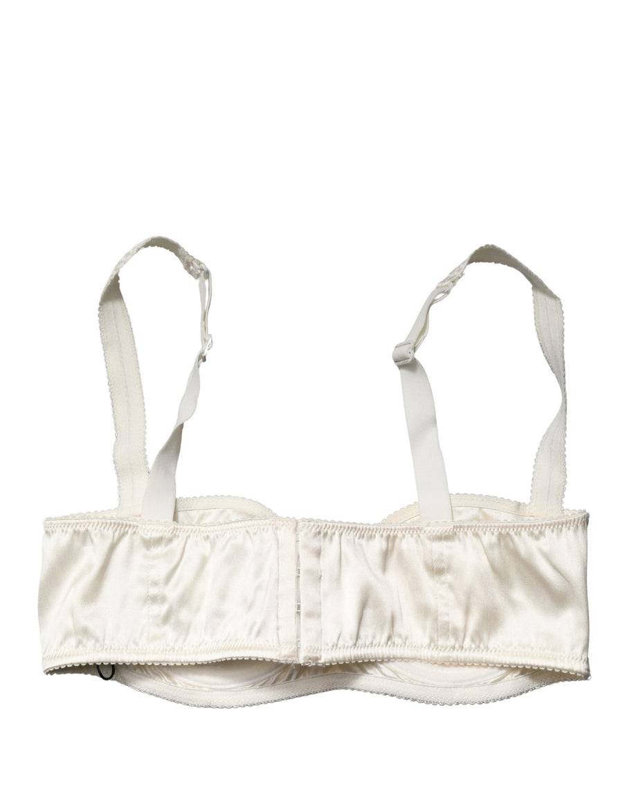 Dolce & Gabbana 94% Silk balconette bra in white