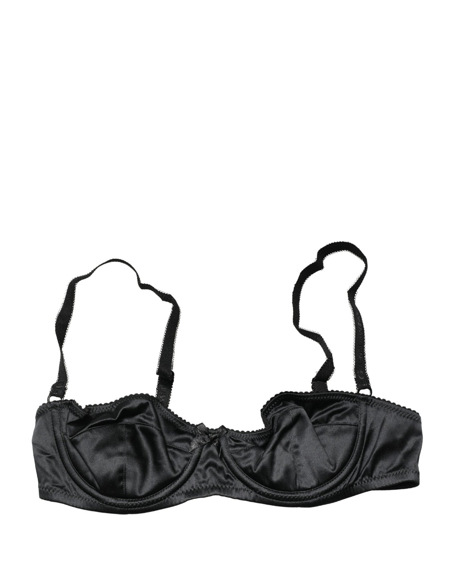 Dolce & Gabbana 6% Elastane 94% Silk; Lining: 66% Polyester 34% Polyurethane bra in black