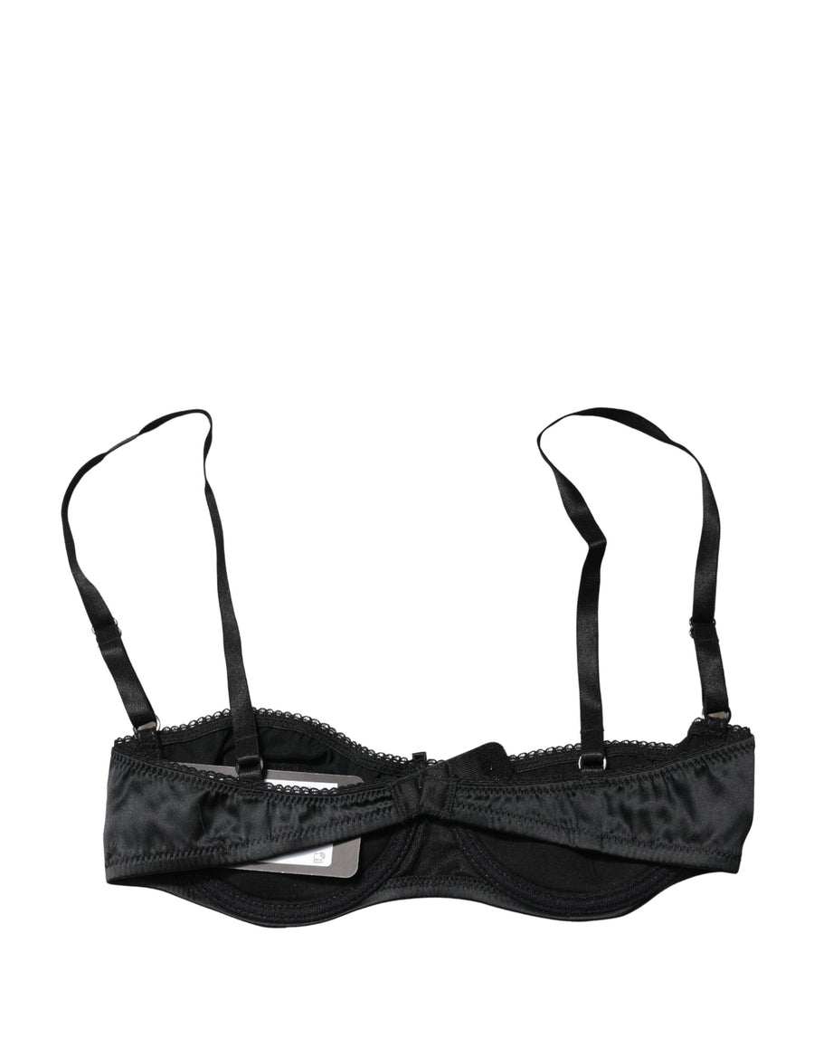 Dolce & Gabbana 6% Elastane 94% Silk bra in black