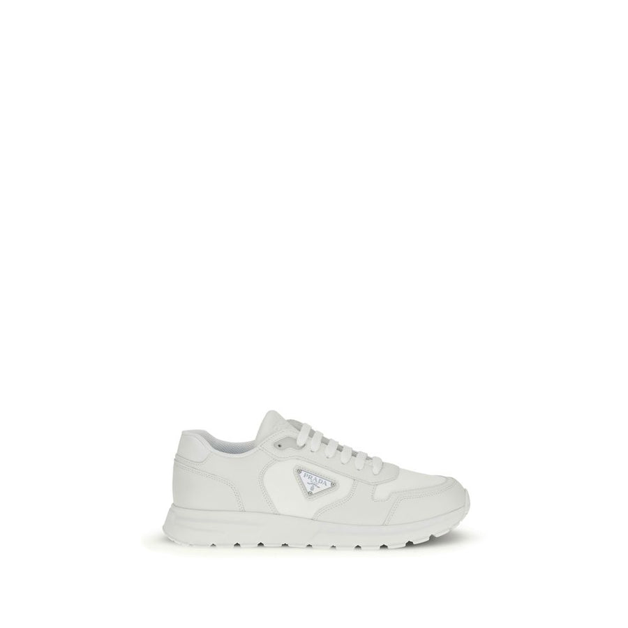 Prada UPPER 50% Recycled Polyamide 50% Calf Leather Bos Taurus SOLE 100% Rubber sneaker in white