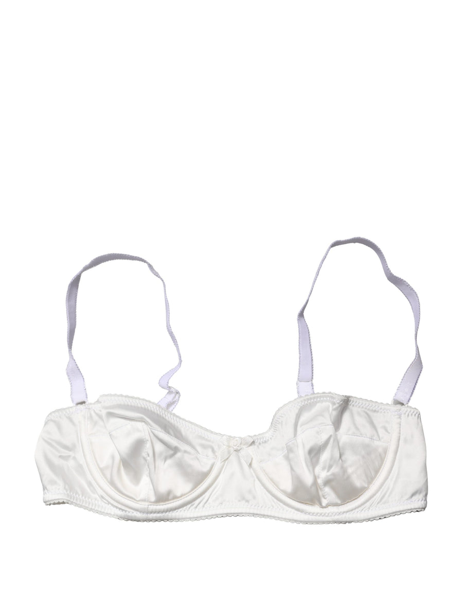 Dolce & Gabbana 94% Silk balconette bra in white