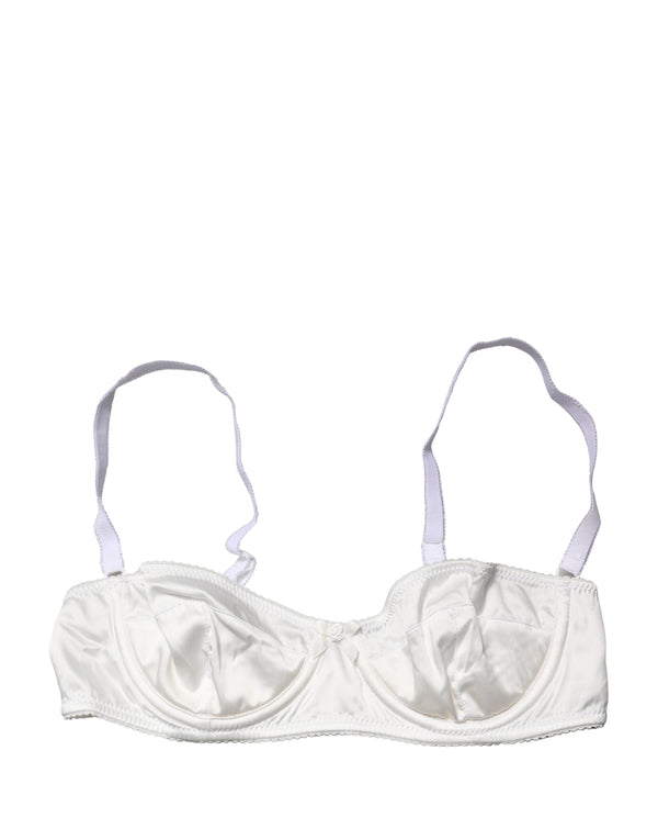 Dolce & Gabbana 94% Silk balconette bra in white
