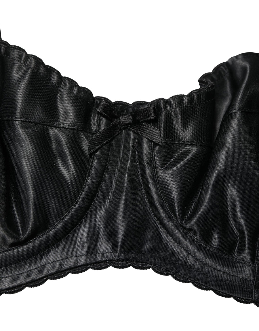 Dolce & Gabbana 94% Silk balconette bra in black
