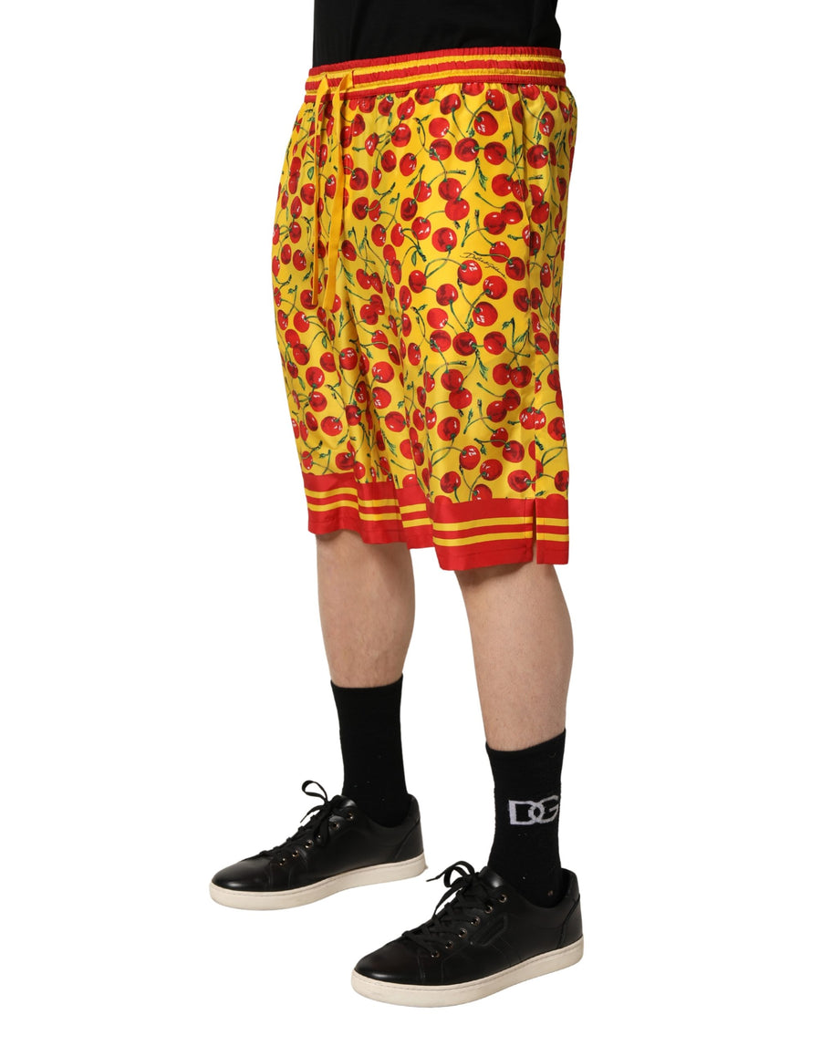 Dolce & Gabbana 100% Silk bermuda shorts in yellow