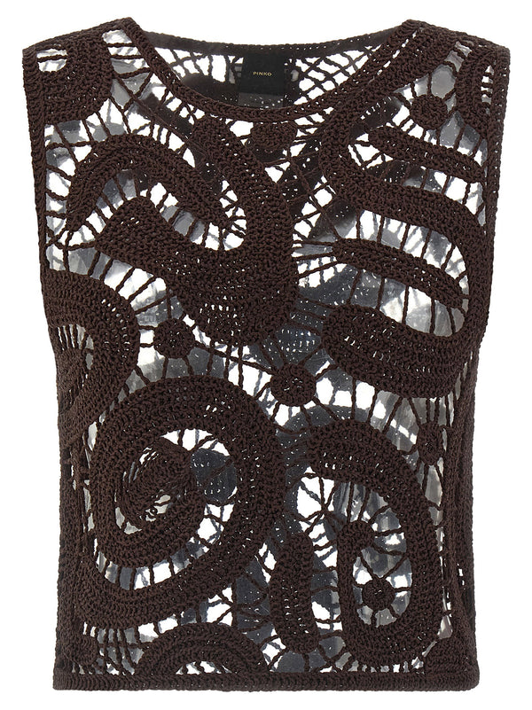 Pinko Viscose tank top in brown