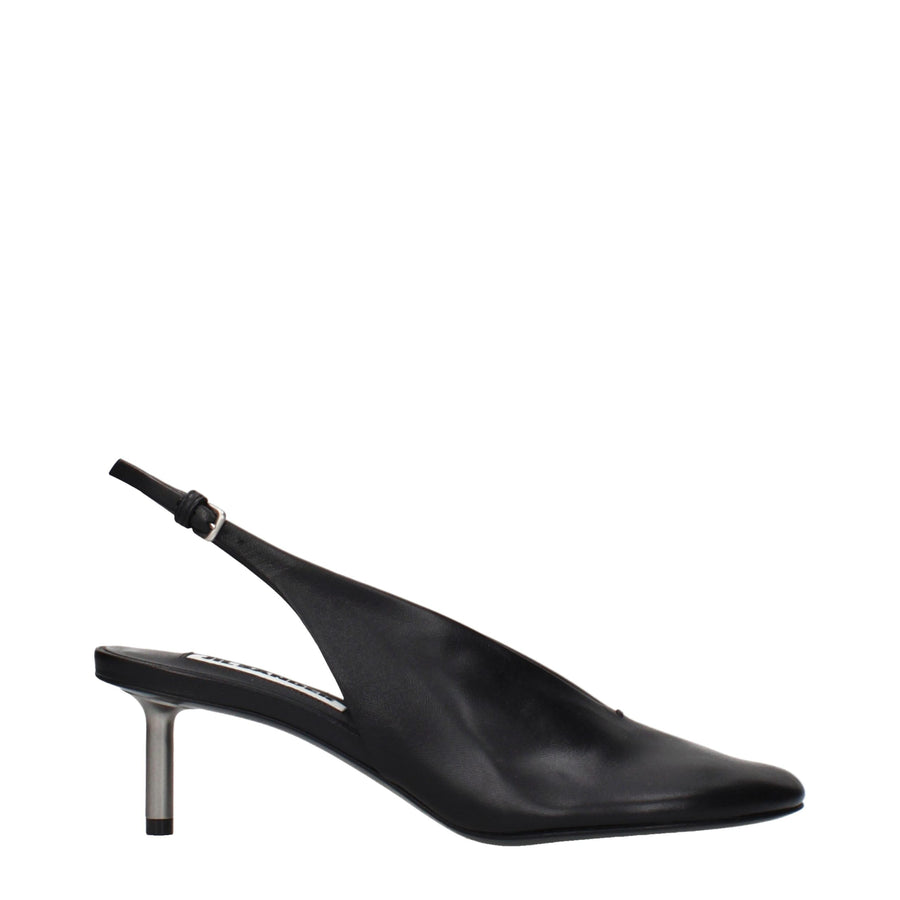 Jil Sander Leather heel in black