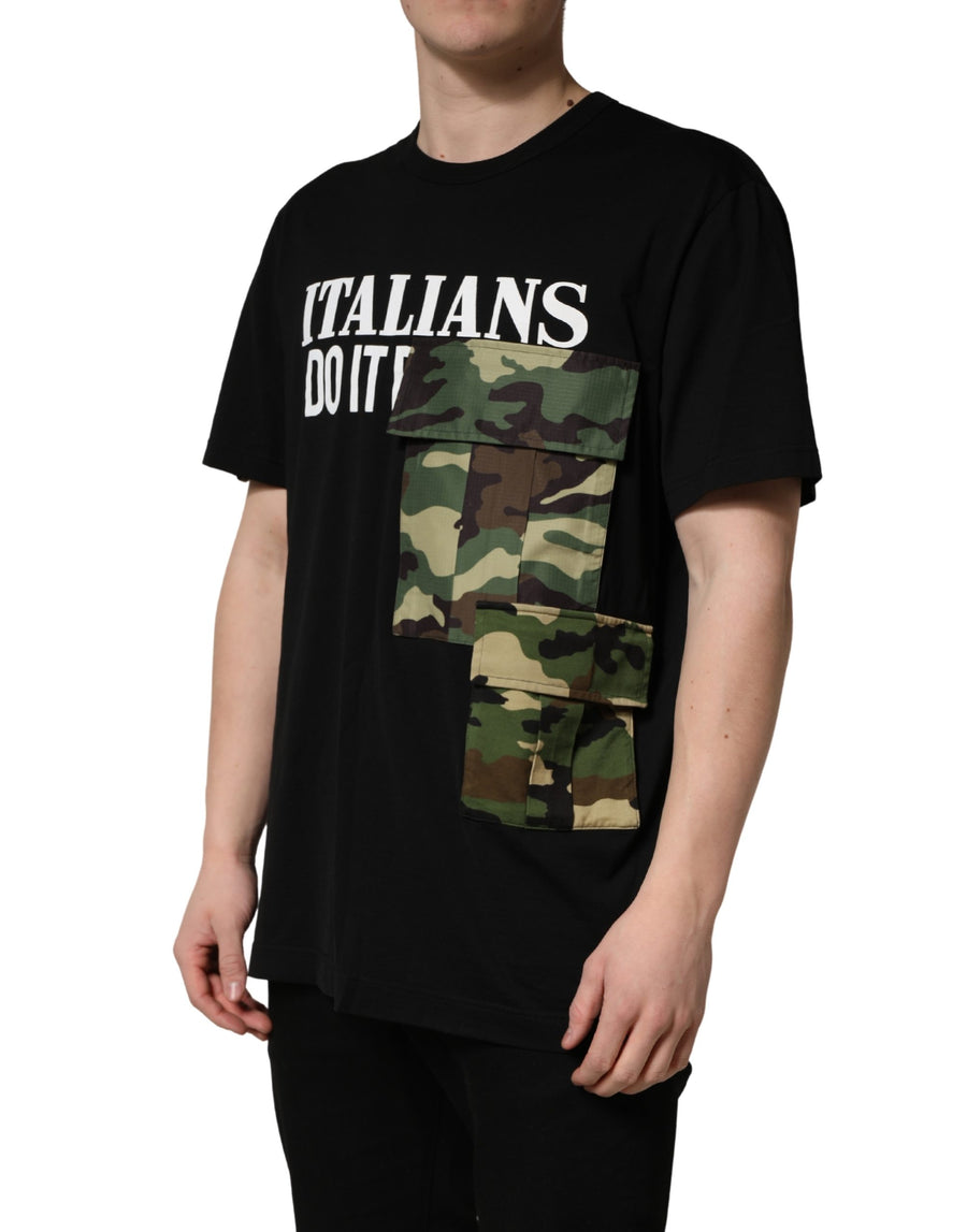 Dolce & Gabbana 90% Cotton 10% Polyester t-shirt in black