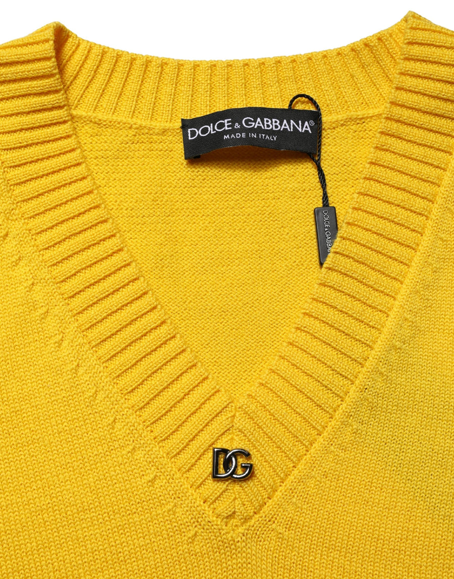 Dolce & Gabbana 33% Polyester sweater in yellow