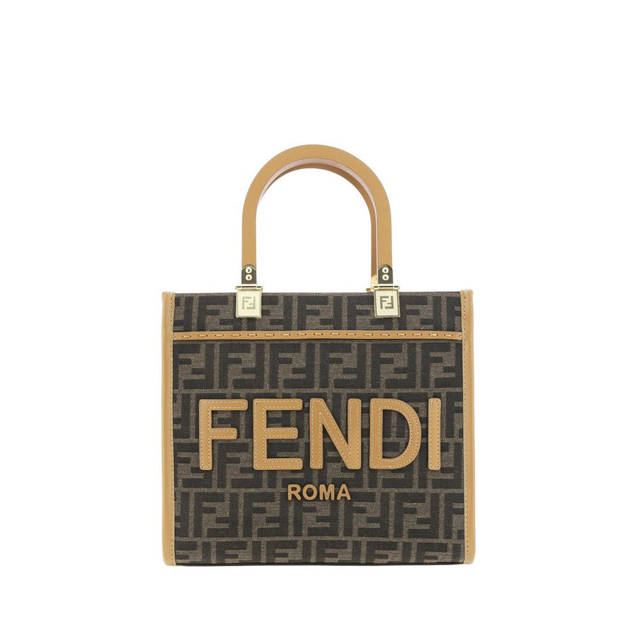 Fendi 100% Fabric top handle bag in brown