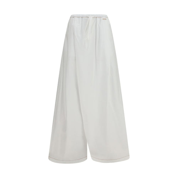 Marni 100% Cotton trousers in white