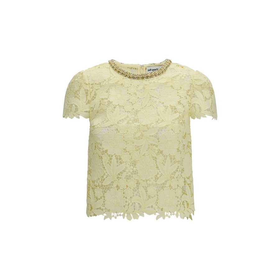 Self-Portrait 100% Polyester blouse in yellow