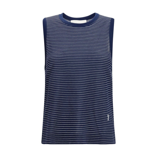 AMI Paris 100% Cotton tank top in navy
