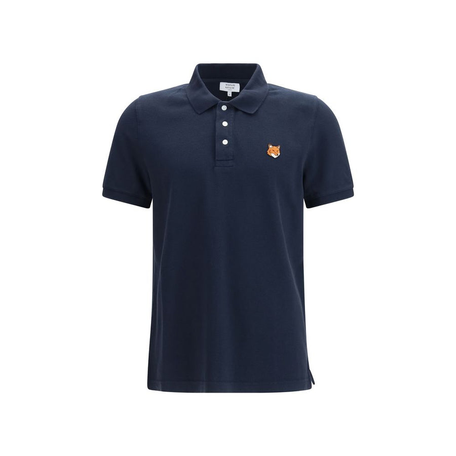 Maison Kitsuné 100% Cotton polo shirt in navy