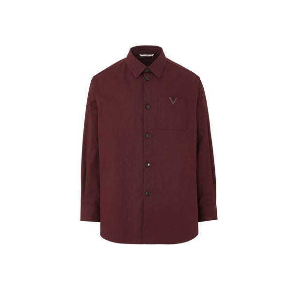 Valentino 98% Cotton shirt in burgundy