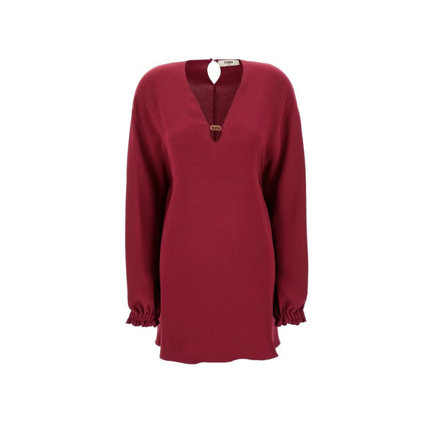 Fendi 100% Silk tunic in burgundy