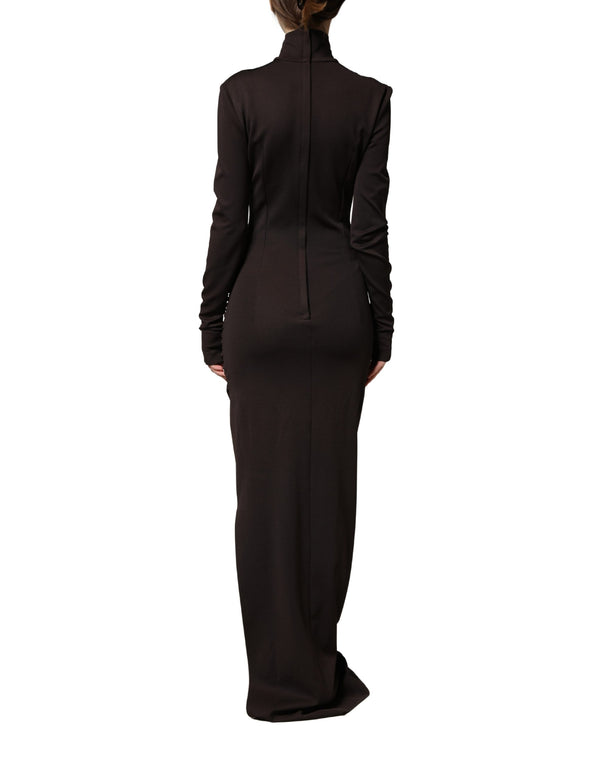 Dolce & Gabbana 91% Viscose 5% Nylon 4% Elastane maxi dress in brown