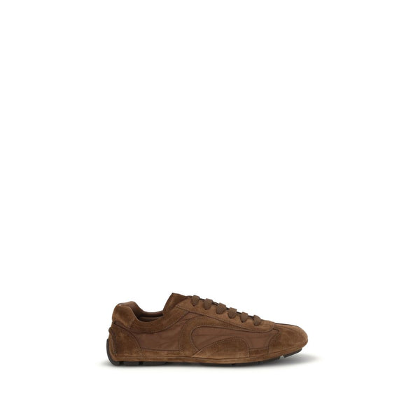 Prada UPPER 50% Calf Leather Bos Taurus 50% Recycled Polyamide SOLE 100% Rubber sneaker in brown