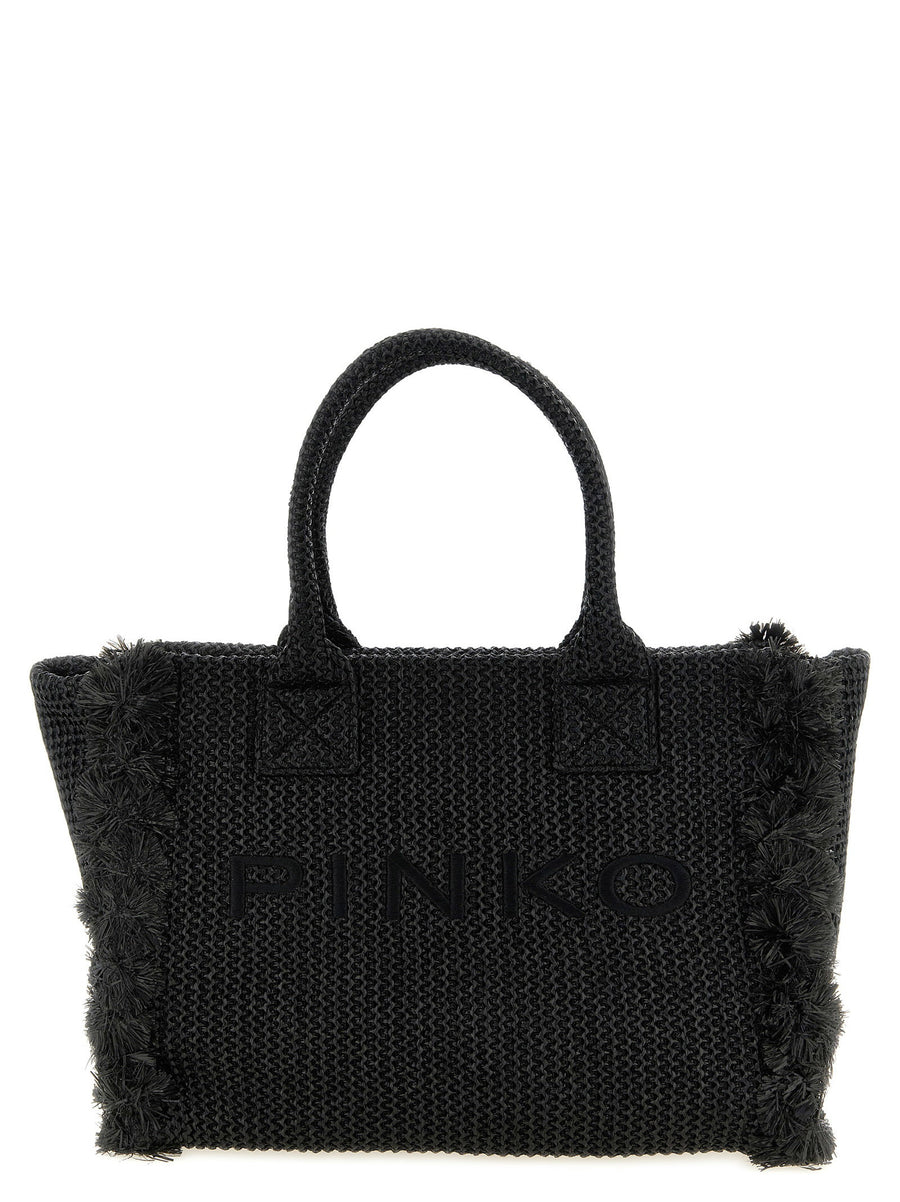 Pinko Beach Tote Bag — Black