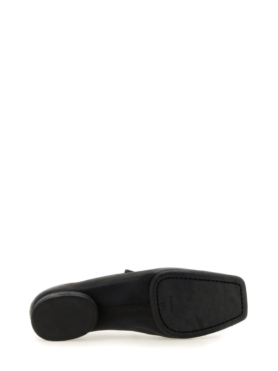 Leather Ballerina Flats Black Calf