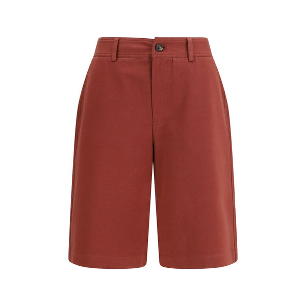 Brunello Cucinelli 98% Cotton 2% Elastane bermudas in red