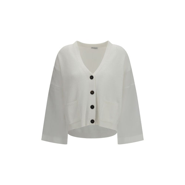 Brunello Cucinelli 100% Cotton cardigan in white