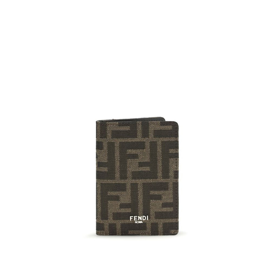 Fendi 100% Calf Leather Bos Taurus card case in brown