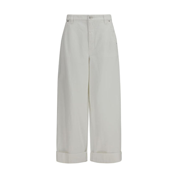 Brunello Cucinelli 100% Cotton trousers in white