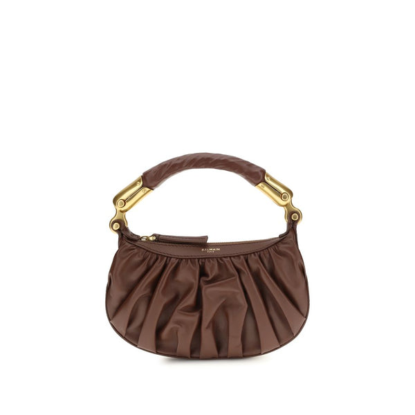Balmain 100% Calf Suede shoulder bag in brown
