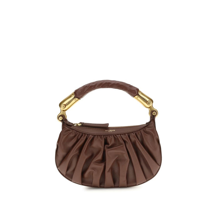 Balmain 100% Calf Suede shoulder bag in brown