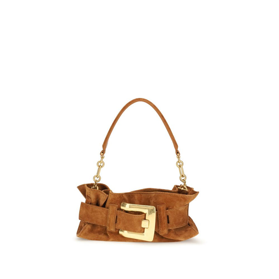 Balmain 100% Calf Leather Bos Taurus shoulder bag in beige