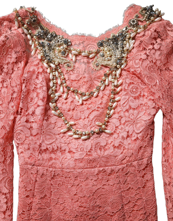 Dolce & Gabbana 39% Viscose 34% Nylon 27% Cotton gown in pink