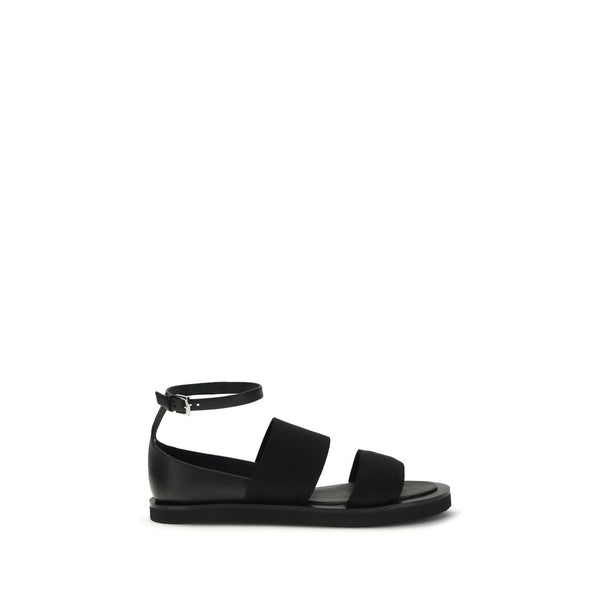Max Mara Upper 100% Calf Suede sandal in black