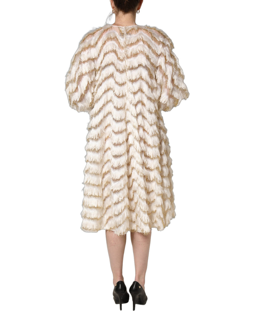 Dolce & Gabbana 69% Polyester 14% Lurex 9% Silk 8% Nylon; Lining: 76% Silk 16% Cotton 4% Elastane 4% Nylon dress in white
