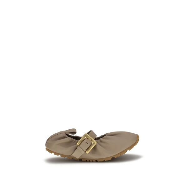 Balmain Upper 100% lamb leather ballet flat in beige