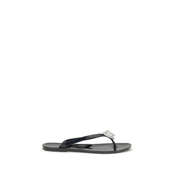 Mach & Mach Upper 100% Rubber sandals in black