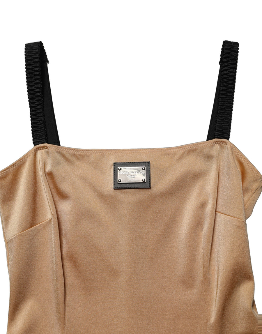 Dolce & Gabbana 80% Nylon 20% Elastane mini dress in brown