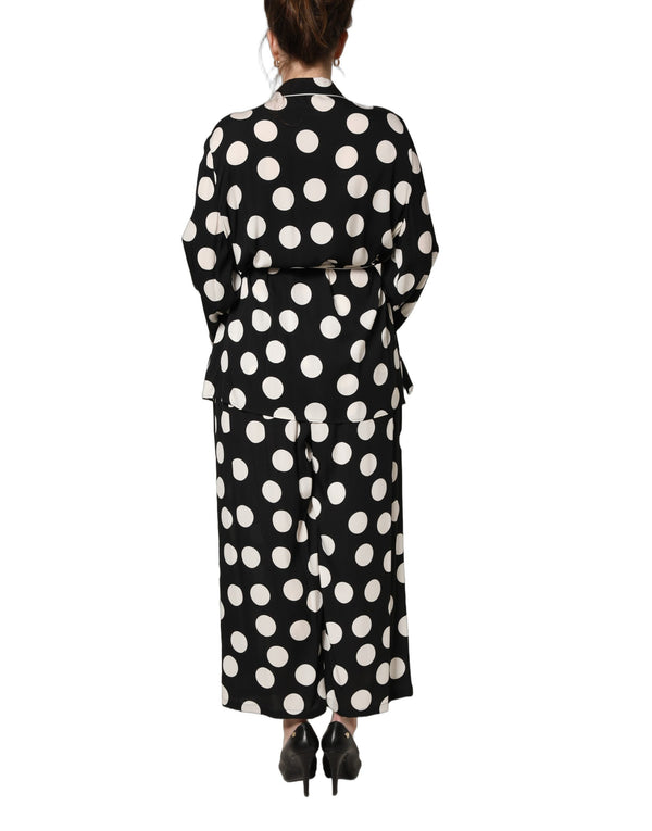 Dolce & Gabbana 93% Silk pajama set in black
