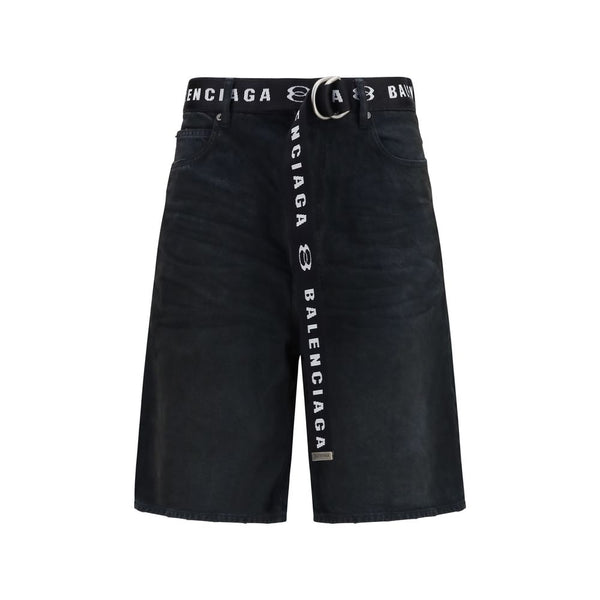 Balenciaga 100% Cotton bermuda shorts in black