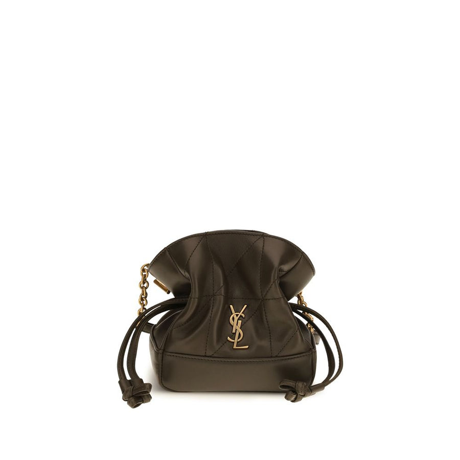 Saint Laurent 100% Lambskin leather clutch in black