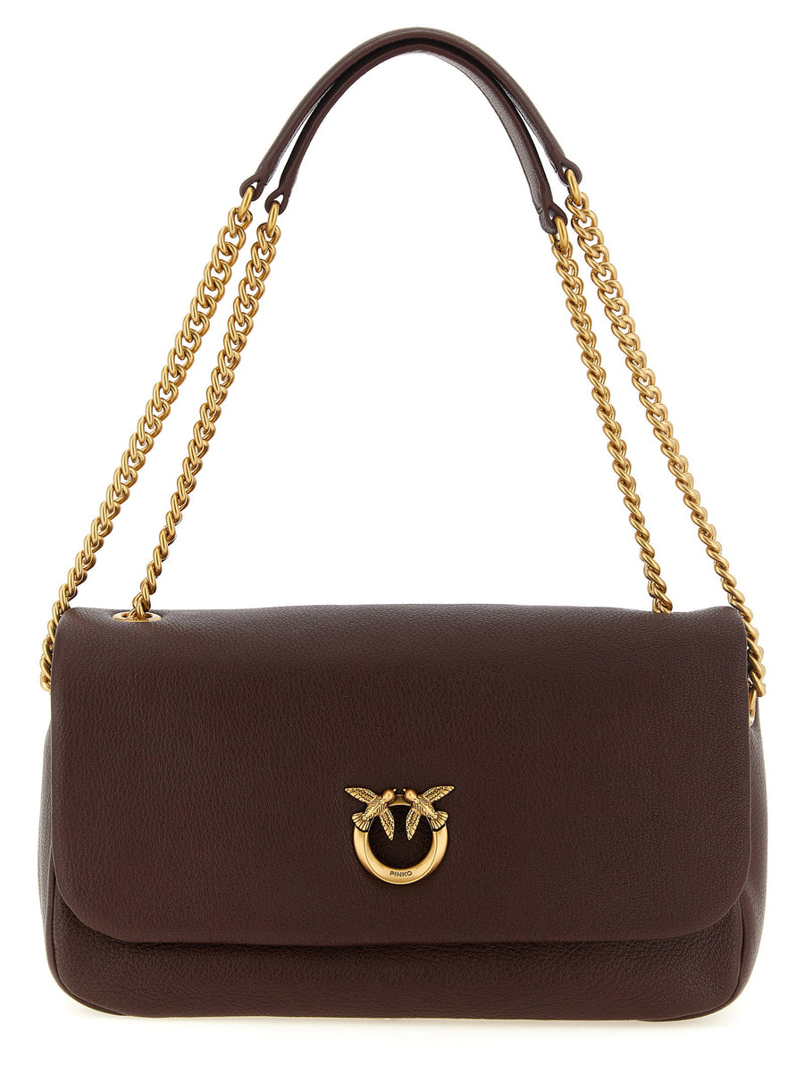 Pinko Love Birds Shoulder Bag — Brown