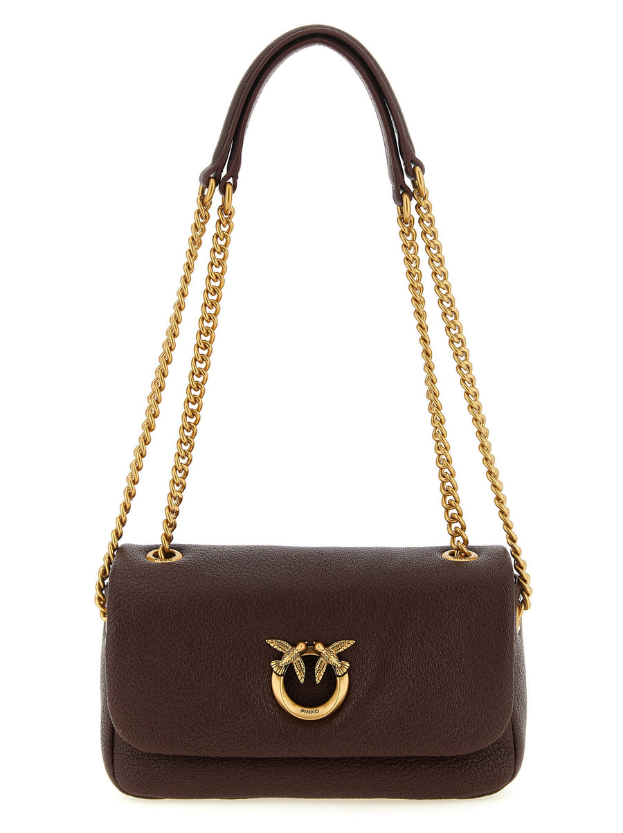 Pinko Love Birds Shoulder Bag — Brown