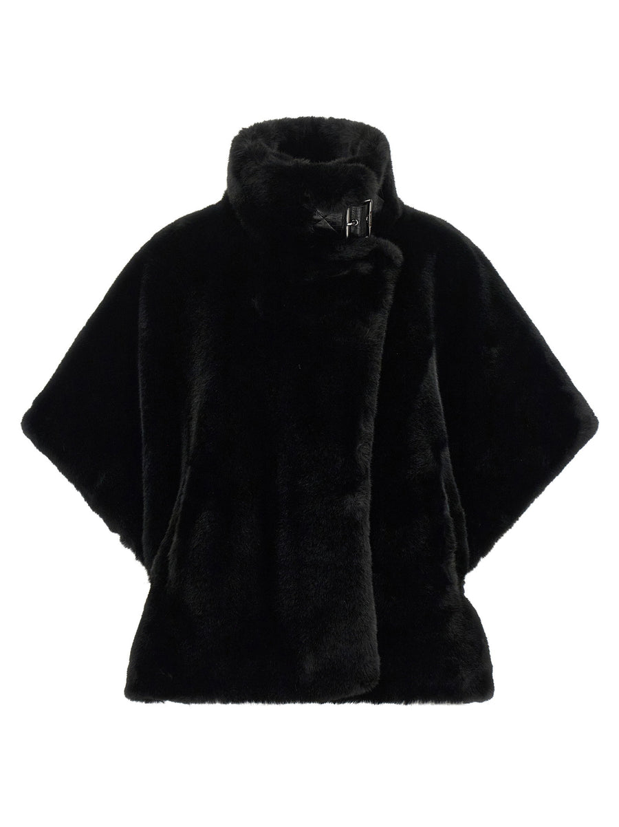 Pinko Fur Cape — Black