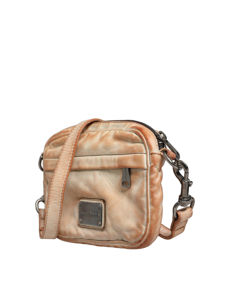 Dolce & Gabbana 100% Sheep Leather crossbody bag in beige