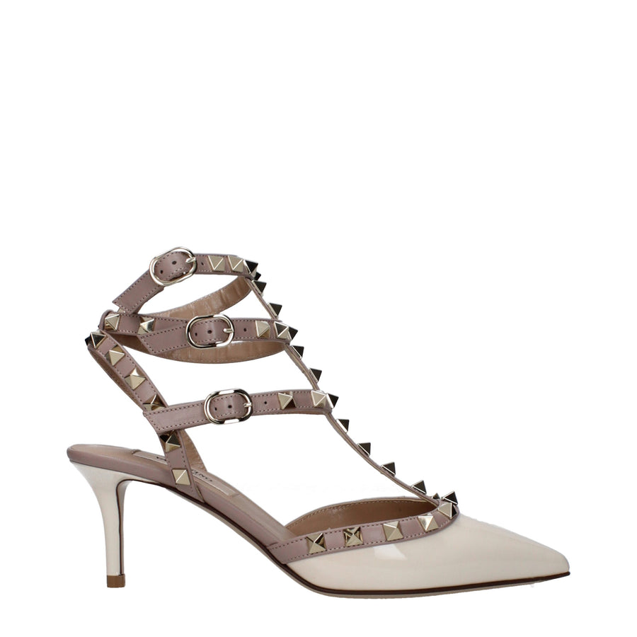 Valentino Garavani Patent leather heel pump in beige